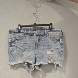Torrid Light Blue Distressed Jean Shorts